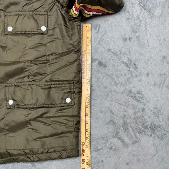 Vintage 70s 80s Olive Green Lined Bomber Jacket Hidden Hood Sportswear Men's Lrg - Picture 11 of 16